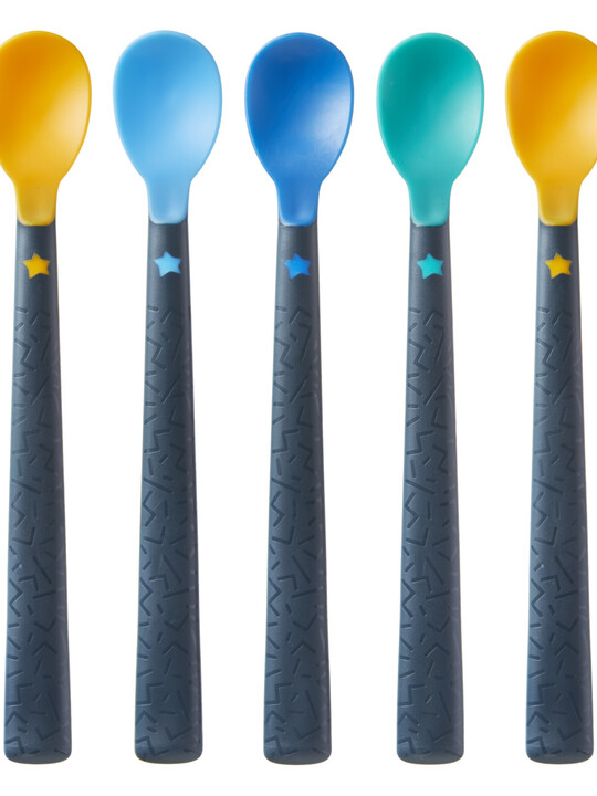 Tommee Tippee 5x Soft Tip Weaning Spoons (Blue) image number 3